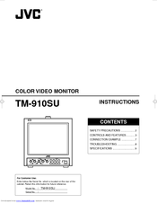 JVC TM-910SU - Professional Monitor Instructions Manual