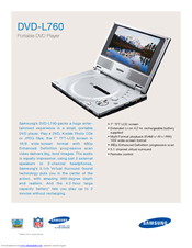 Samsung DVD-L760 Brochure & Specs