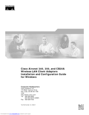 Cisco Aironet CB20A Installation And Configuration Manual