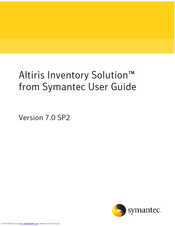 SYMANTEC ALTIRIS INVENTORY SOLUTION 7.0 SP2 Manual