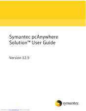 SYMANTEC PCANYWHERE SOLUTION 12.5 SP2 - V1.0 Manual