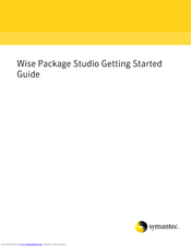 Symantec WISE PACKAGE STUDIO 8.0 - GETTING STARTED GUIDE V1.0 Getting Started Manual