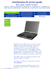 Compaq 1600R - ProLiant - 128 MB RAM Maintenance And Service Manual