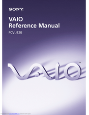 Sony PCV-J120 - Vaio Desktop Computer Reference Manual