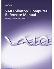 Sony PCV-LX700 - Vaio Slimtop Computer Reference Manual