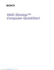 Sony Pcv Lx Vaio Slimtop Computer Manuals Manualslib