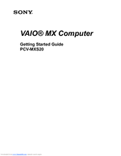 Sony PCV-MXS20 Online Help Center (VAIO User Guide) Getting Started Manual