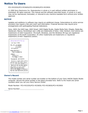 Sony PCV-R532DS - Vaio Digital Studio Desktop Computer User Manual