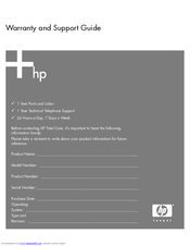 HP Pavilion t700 - Desktop PC Support Manual