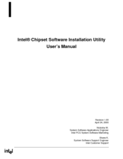 Intel CHIPSET - SOFTWARE INSTALLATION REVISION 1-0 - 24-04-2000 User Manual