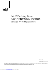 INTEL D845GERG2 - OCTOBRE 2002 Manual