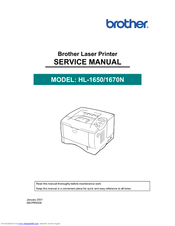 Brother hl 1650 - B/W Laser Printer Service Manual