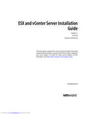 VMWARE ESX 4.0 - GETTING STARTED UPDATE 1 Installation Manual