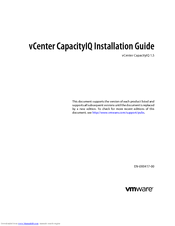 VMWARE VCENTER CAPACITYIQ 1.5 Installation Manual