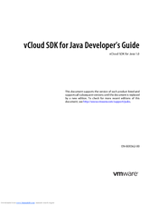 Vmware VCLOUD SDK FOR JAVA 1.0 - DEVELOPER S GUIDE Manual