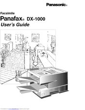 Panasonic DX 1000 - PanaFax B/W Laser Printer User Manual