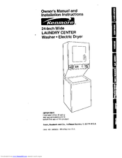 Kenmore 8875 - 24 in. Laundry Center Owner's Manual And Installation Instructions