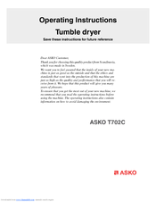 Asko T702C Operating Instructions Manual