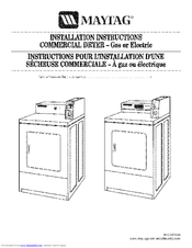 Maytag MDG17CSAWW - 7.4 cu. Ft. Commercial Gas Dryer Installation Instructions Manual