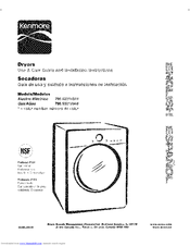 Kenmore 9031 - 7.3 cu. Ft. Gas Dryer Use And Care Manual