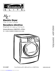 Kenmore 8789 - Elite HE3 7.0 cu. Ft. Electric Dryer Use And Care Manual
