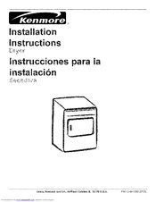 Kenmore 8804 - 5.8 cu. Ft. Electric Dryer Installation Instructions Manual
