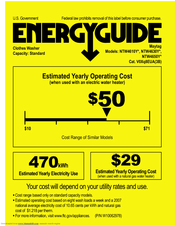 Maytag NTW4630YQ Energy Manual