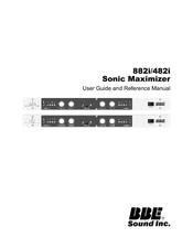 BBE 882I - REV 2 User Manual And Reference Manual