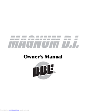BBE MAGNUM DI Owner's Manual