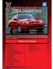 PONTIAC GRANDAM GTK 2004 Owner's Manual