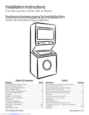 Frigidaire GLEH1642FS - 3.1 cu. Ft. Laundry Center Installation Instructions Manual