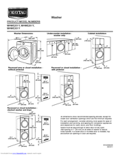 Maytag MHWE251Y Series Dimension Manual