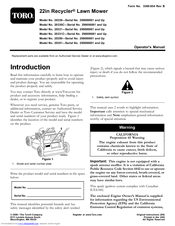 Toro Recycler 20351 Operator's Manual
