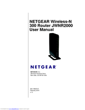 Netgear JWNR2000 - Wireless- N 300 Router User Manual