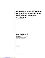 Netgear WGR826V - 54 Mbps Wireless Router Reference Manual