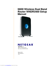 Netgear WNDR3400 - N600 Wireless Dual Band Router Setup Manual