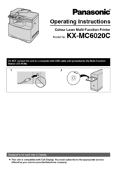 Panasonic KX-MC6020C Operating Instructions Manual