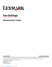 Lexmark Eco-Settings Administrator's Manual