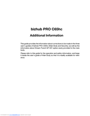 Konica Minolta bizhub PRO C65hc Additional Information