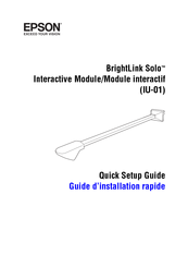 Epson BrightLink Solo Interactive Module (IU-01 Quick Setup Manual