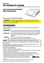 Hitachi CP-A300N User Manual
