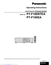 Panasonic PT-F100EA Operating Instructions Manual
