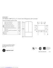 GE GFSS2KEYSS - 22.2 cu. Ft. Refrigerator Dimensions And Installation Information