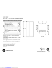 GE GSS20DBTWW - 19.9 cu. Ft. Refrigerator Dimensions And Installation Information