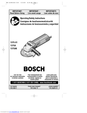 Bosch 1375-01 Operating/Safety Instructions Manual