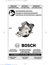 Bosch 1671 Operating/Safety Instructions Manual