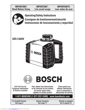 Bosch GRL145HV - NA Horizontal And Vertical Electronic Self-Leveling Ro Operating/Safety Instructions Manual