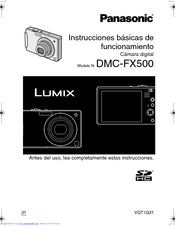 Panasonic DMC-FX500K - Lumix Digital Camera Instrucciones Básicas De Funcionamiento