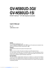 Gigabyte GV-N580UD-3GI User Manual