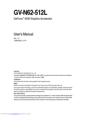 Gigabyte GV-N62-512L User Manual